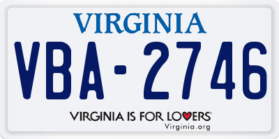 VA license plate VBA2746