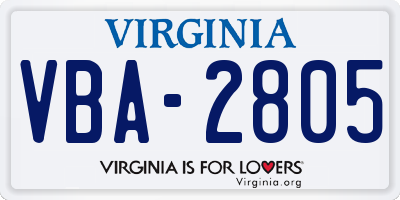 VA license plate VBA2805