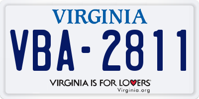 VA license plate VBA2811