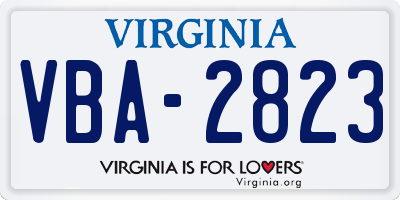 VA license plate VBA2823