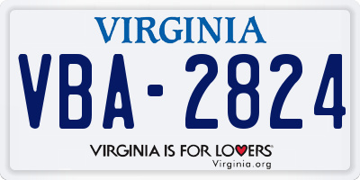 VA license plate VBA2824