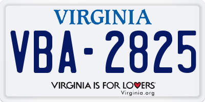 VA license plate VBA2825