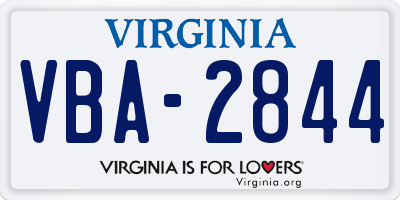 VA license plate VBA2844