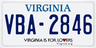 VA license plate VBA2846