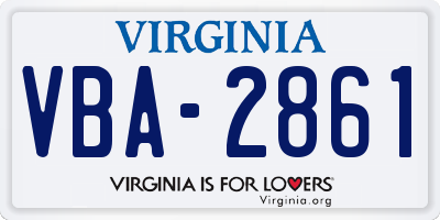 VA license plate VBA2861