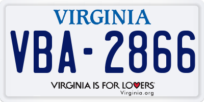 VA license plate VBA2866