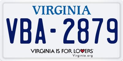 VA license plate VBA2879