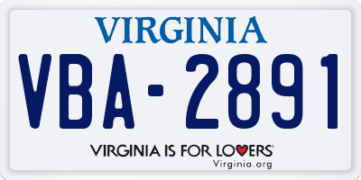 VA license plate VBA2891