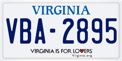 VA license plate VBA2895