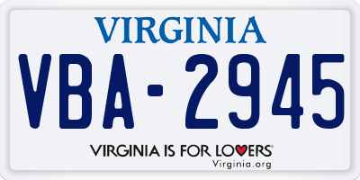 VA license plate VBA2945
