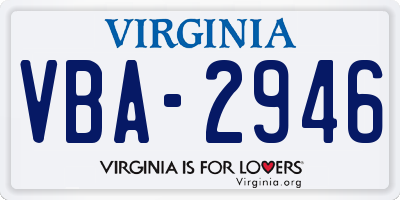 VA license plate VBA2946