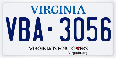 VA license plate VBA3056