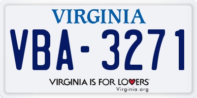 VA license plate VBA3271