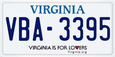 VA license plate VBA3395