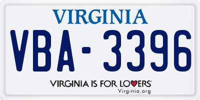 VA license plate VBA3396