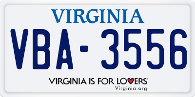 VA license plate VBA3556