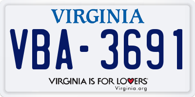 VA license plate VBA3691