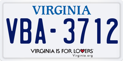 VA license plate VBA3712