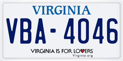 VA license plate VBA4046