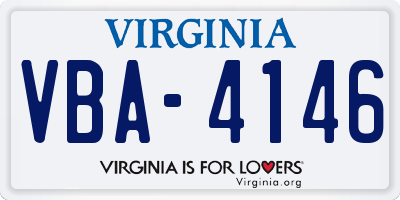VA license plate VBA4146