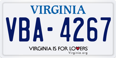 VA license plate VBA4267