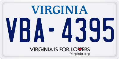 VA license plate VBA4395