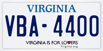 VA license plate VBA4400