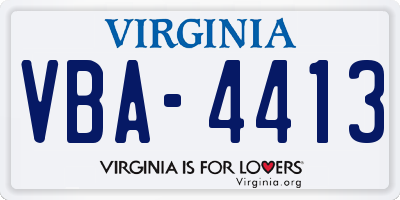 VA license plate VBA4413