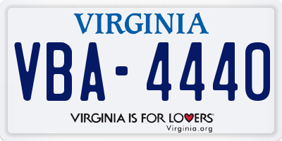 VA license plate VBA4440