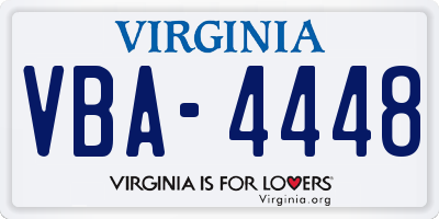 VA license plate VBA4448
