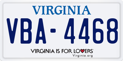 VA license plate VBA4468