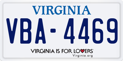 VA license plate VBA4469
