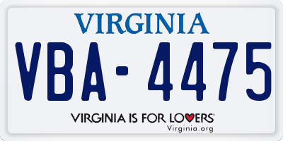 VA license plate VBA4475