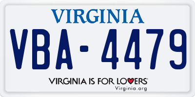 VA license plate VBA4479