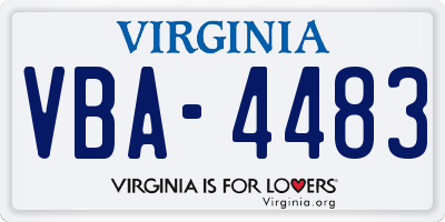 VA license plate VBA4483