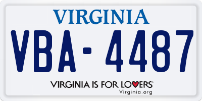 VA license plate VBA4487