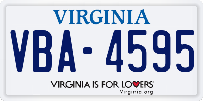 VA license plate VBA4595