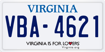 VA license plate VBA4621