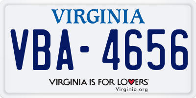 VA license plate VBA4656