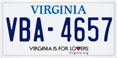 VA license plate VBA4657