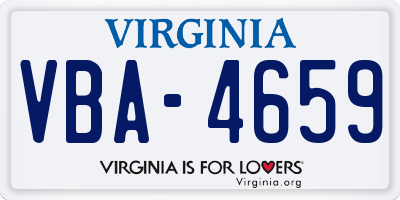 VA license plate VBA4659
