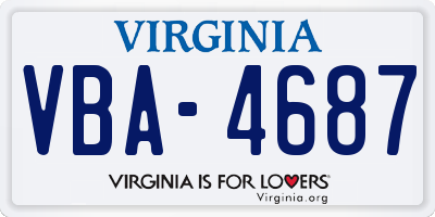 VA license plate VBA4687