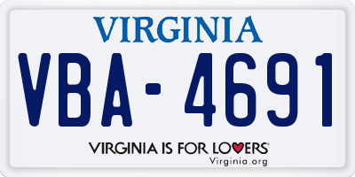 VA license plate VBA4691