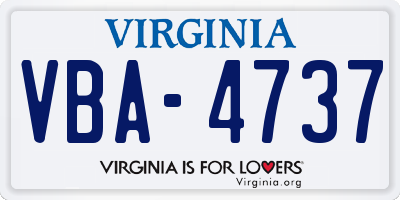 VA license plate VBA4737