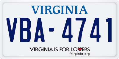 VA license plate VBA4741