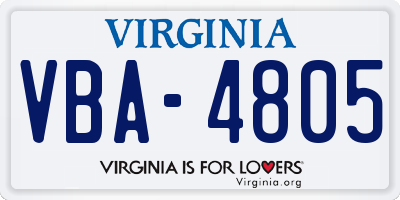 VA license plate VBA4805
