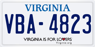 VA license plate VBA4823