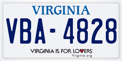 VA license plate VBA4828