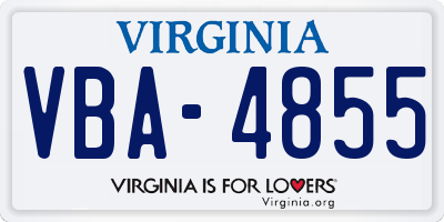 VA license plate VBA4855
