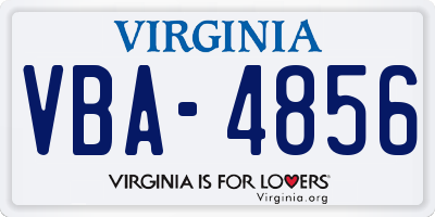 VA license plate VBA4856